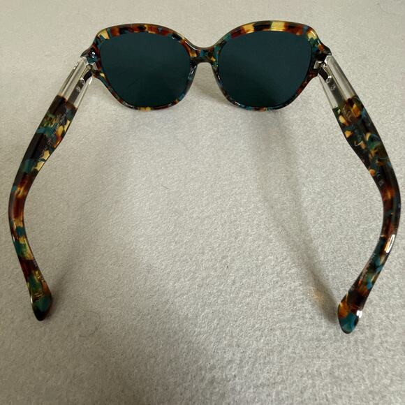 Nicole Miller New York Monteau Teal Tortoise Oval Sunglasses Green Lenses 56-16 main image 7